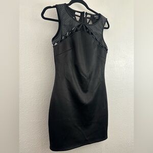 bebe sleeveless mesh black dress made of polyester and spandex size S